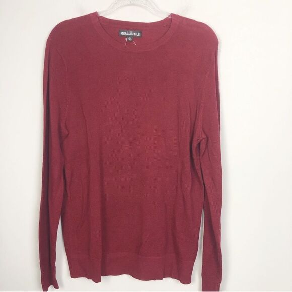 J.CREW | NEW Mercantile Maroon Light Waffle Texture Sweater/Top Men’s Size M - Picture 1 of 8